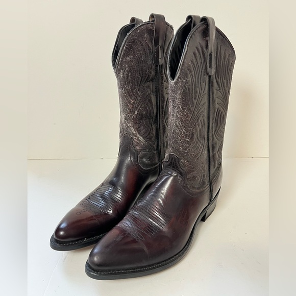 Laredo Burgundy Western Cowboy Boots Pointed Toe Size 9.5D - Picture 10 of 10